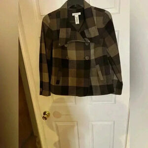Liz Claiborne Plaid Peacoat Size Small